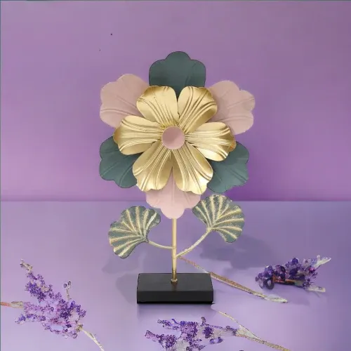 Colorful Flower Table Decor, Modern Metal Leave Statue, Home Miniature Ornament, Iron Exquisite Home Decor Colorful Flower Table Decor, Modern Metal Leave Statue, Home Miniature Ornament, Iron Exquisite Home Decor